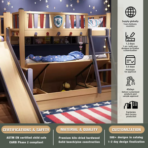 Litera doble de madera duradera para niños, juego de dormitorio, <span class=keywords><strong>muebles</strong></span> de dormitorio - Product Image 4
