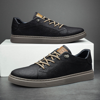 Chaussures de course pour hommes en cuir véritable, semelle en caoutchouc souple, grande taille, respirantes, antidérapantes, chaussures pour hommes toutes saisons