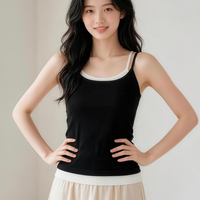 Camisole pour femme avec soutien-gorge intégré, bretelles spaghetti, haute élasticité, respirante, OEM ODM