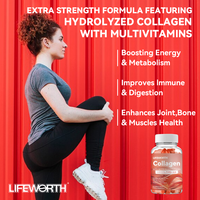 Gummies Lifeworth pour la Peau, les Ongles et les Cheveux : Pectine, Collagène Marin, Acide Hyaluronique et Vitamines