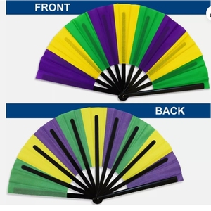 Grandi ventagli a mano per feste personalizzate martedì Gras - Product Image 4
