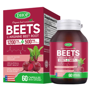 OEM Natürliche Blutfluss- & Energie-Unterstützung Rote-Bete-Wurzel 1200mg und L-Arginin 500mg Tagesformel - Product Image 5