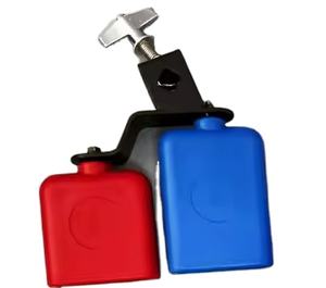 Accessoires d'accompagnement Hochets à poisson en bois double ton Clapets en plastique Support Tambours Tambourins Cloches à vache - Product Image 3