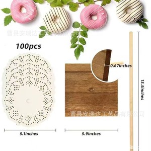 Support à donuts en bois, base carrée, empilable, pour pâtisserie, présentation de pain, mariage - Product Image 4