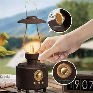 Lampe à pétrole transfrontalière pour haut-parleur, lumière de camping portable d'extérieur, lampe d'ambiance sonore effet flamme, 1000-2000mAh - Product Image 4