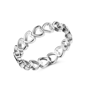 Anillo minimalista con forma de corazón hueco para mujer, diseño de corazón entrelazado, joyería elegante de moda - Product Image 6