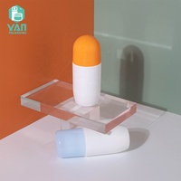 Emballage YAN, flacon cylindrique vide de luxe de 60 ml, blanc, portable, pour crème solaire, flacon en plastique PP avec bouchon, anti-transpirant