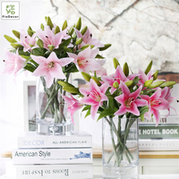 Hot Selling Hochwertige 37cm künstliche Lilie Blume Real Touch Hochzeit Home Decoration Tisch Mittelstück