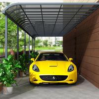Abri de voiture en aluminium sur mesure pour villa, auvent de voiture de taille personnalisée, cadre métallique, toit fixe en polycarbonate