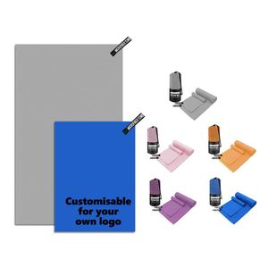 Ensemble de serviettes en microfibre tissée portables - Serviettes de couleur unie à séchage rapide et très absorbantes pour les activités de plein air et le camping sur la plage - Product Image 1