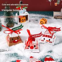 Pyramidenförmige Papier-Geschenkbox Weihnachtsthema Lebensmittel-Kartonbox Recycelbar Schwamm Kaugummi Individuell Selbstaufrichtend Direkt ab Werk