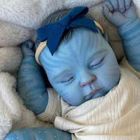 Poupée bébé reborn en peau bleue de 48 cm, adorable jouet simulé pour nouveau-né, cadeau pour les filles, accessoires de jeu d'imitation