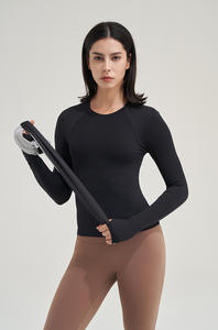 2024 printemps Fitness porter Yoga femmes à manches longues sans couture course chemise athlétique gymnastique entraînement haut porter avec des trous pour les pouces - Product Image 4