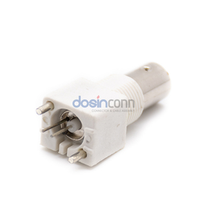 Conector BNC Hembra para Montaje en PCB, Recto, Blanco, PVC, <span class=keywords><strong>Balun</strong></span>, RF Coaxial, Accesorios para CCTV, Cable Jack - Product Image 1