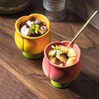 Charmantes tasses en céramique inspirées des tulipes de couleur personnalisée sans poignée tasse florale de décor à la maison parfaite pour les moments de café et de thé