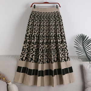 Jupes Longues <span class=keywords><strong>Femme</strong></span> Élastiques Taille Haute Imprimé Léopard Tricotées Ample Nouvelle Collection Automne <span class=keywords><strong>Hiver</strong></span> 2026 – Vente en Gros - Product Image 4