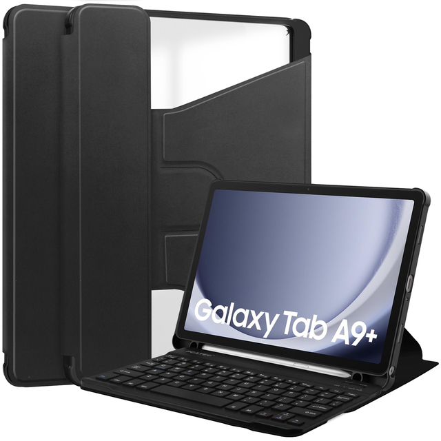 Tablet Case with Spin Back Cover for Samsung Tab A9 Plus 11'' SM-X210/X216/X215 BT Keyboard Operated Systems Android IOS Windows