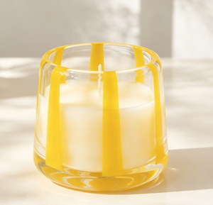 Modern Colorful Striped Glass Jar Scented <b>Paraffin</b> Wax Fresh Scent Square Home Decoration Minimalist Floral Plant Fragrance - Product Image 1