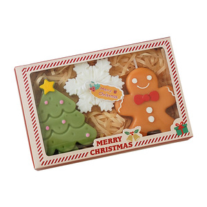 <b>Set</b> of 3 Cute Christmas Tree Gingerbread Man Snowflake Scented Aroma <b>Candles</b> in <b>Gift</b> Box for Home Decoration - Product Image 6