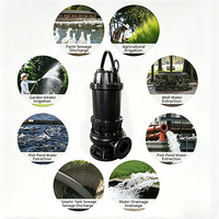 Bomba Sumergible Industrial para Drenaje de Aguas Residuales, Bomba de Elevación de Aguas Residuales con Sello Mecánico de Eje de Acero Inoxidable para Tratamiento de Aguas Residuales