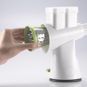 Trancheuse à légumes rotative manuelle multifonctionnelle, râpe à tambour, déchiqueteuse, base d'aspiration détachable, coupe-aliments de cuisine - Product Image 3
