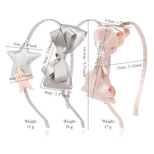 مجموعة من ثلاث قطع حلوة للأطفال القوس ربطة رأس لامعة مع ترتر نجمة - Product Image 2