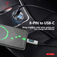 Earldom 60W de carga rápida USB tipo C Adaptador 8 pines a C OTG conectores para iPhone para Samsung Laptop Pantalla de teléfono móvil usuarios