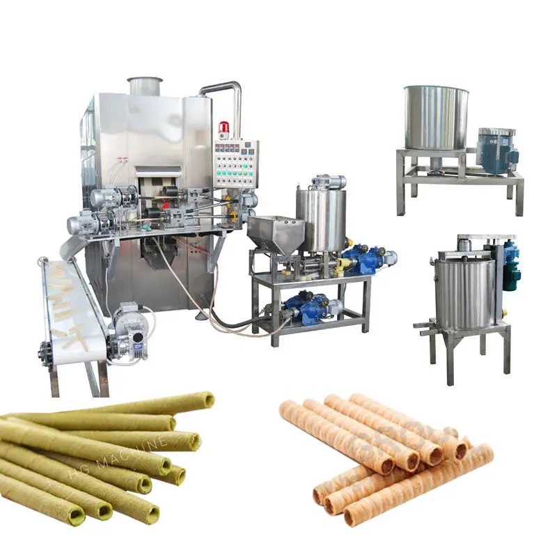 Low price good quality Best Selling 2023 Automatic Two Head Wafer Roll Machine Wafer Stick Producing Machine for small business