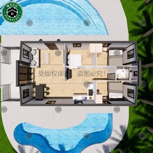 Construction rapide, maison préfabriquée extensible de type villa, 2-3 chambres, conteneur modulaire avec panneaux sandwich - Product Image 6