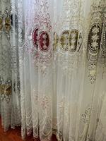 Rouleau de Tissus Voilage Voile Prix Bas Broderie Design Personnalisé Brodé 100% Polyester Tissé Trame Occultant 2.8M