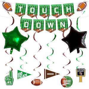 Kit de Décorations de Fête de Football Très Vendu : Bannière Touchdown et Ballons pour la Fête du Dernier Match - Product Image 1