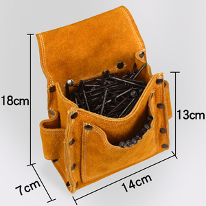 Multi-Functional Construction Renovation Tool Bag Genuine Leather Thickened Wear-Resistant <b>Nail</b> <b>Pouch</b> Woodworking Bag - Product Image 2