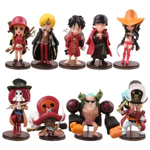 67th 9 Style One Pieces Figure Set Q version Red Clothes model Japanese cartoon toy Anime Figure