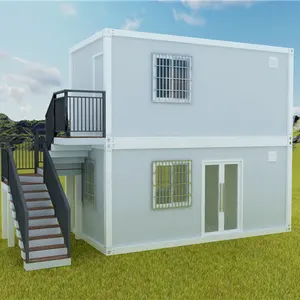 高品質のプレハブ住宅100 m.2ケースDallaRomania Apart House Container Storage 40Foot Usat 2 Floor Container House