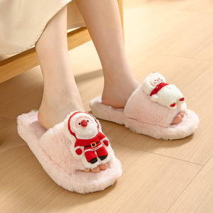 Chaussons d'hiver pour adultes, à bout ouvert, moelleux, confortables et antidérapants, pour femmes. - Product Image 5