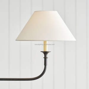 Pendentif industriel en métal laiton métal lin abat-jour chambre à coucher salle à manger éclairage décoratif <span class=keywords><strong>Piaf</strong></span> grande lumière pendentif linéaire - Product Image 4