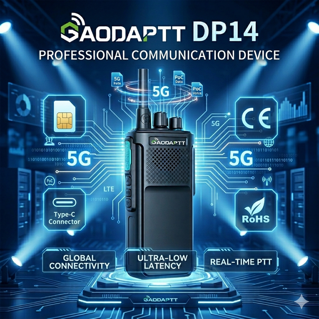 GaodaPTT DP14 4G POC DMR Two Way Radio Type C Dual SIM Card Global PTT Digital Walkie Talkie Waterproof AES Long Range Radio