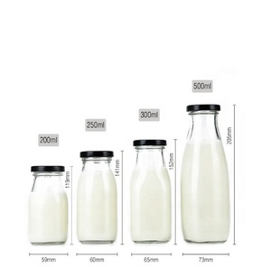Botella de vidrio transparente de 250 ml para leche, bebidas saludables o crema, con tapa metálica y tapón de plástico <span class=keywords><strong>a</strong></span> presión. - Product Image 5