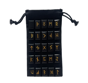 Productos de adivinación, cristal curativo, obsidiana negra, piedra runa - Product Image 1