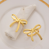 Boucles de serviette pour mariage, banquet, fête à domicile, décoration de cuisine, anneaux de serviette, nœud papillon en perles, porte-serviettes