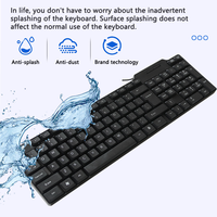 Clavier noir arabe anglais avec disposition clavier d'ordinateur 104 touches USB claviers filaires pour PC portable Vente en gros pas cher