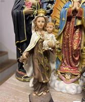 Figurine coeur de Marie en résine immaculée de 17.25 pouces, types de statues catholiques en résine, acceptent la conception OEM