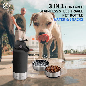 Stokta OKKPETS ücretsiz örnek taşınabilir su <span class=keywords><strong>Pet</strong></span> şişe besleyici 3 In 1 köpek su şişesi taşınabilir <span class=keywords><strong>Pet</strong></span> seyahat paslanmaz Ste - Product Image 5