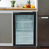 Réfrigérateur portable 59L à porte française, refroidisseur de boissons et de chocolat pour voiture et hôtel, mini-réfrigérateur alimenté par batterie