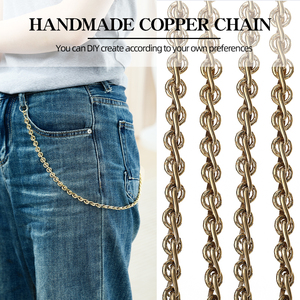 2025 New Arrivals Sturdy Vintage Bag <strong>Chain</strong> <strong>Link</strong> 9.2mm Engraving Round Brass <strong>Chain</strong> Jean <strong>Chain</strong> for Women Men - Product Image 1