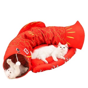 <b>Cat</b> Koi Fish <b>Tunnel</b> Bed Washable Pet Hideout For <b>Cats</b> Medium Size - Product Image 1