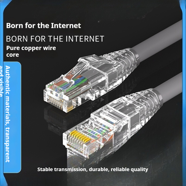 Cat5e Pure Copper Ethernet Patch Cable 100Mbps Finished Network Jumper Factory Wholesale