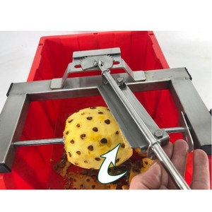 Outil de cuisine professionnel pour fruits, manuel, en acier inoxydable 304, éplucheur, dénoyauteur, trancheur et coupe-œillets d'ananas jaunes - Product Image 1
