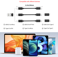 Caja de Almacenamiento Multifuncional con Adaptador USB, Cable Tipo C con Convertidor USB-A a Tipo C Micro y Soporte para Teléfono