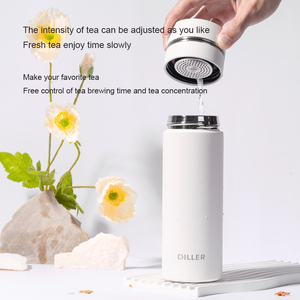 Logo personalizzato smerigliato a prova di picco 304 infusore per tè sottovuoto SUS 316 filtro per tè in acciaio inossidabile bottiglie per bevande d'acqua - Product Image 5